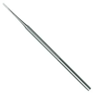 stainless steel pedicure instrument with serrated tip