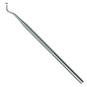 stainless steel pedicure instrument with bent head
