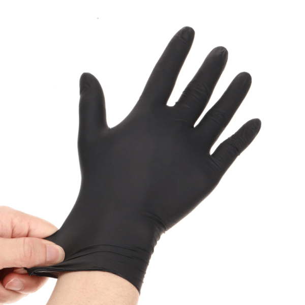 Black nitrile gloves
